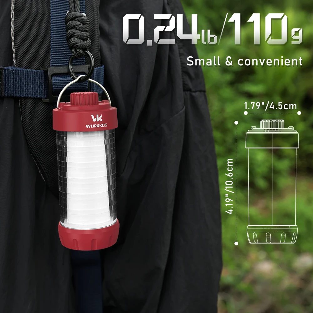 Wurkkos CL01 550LM RGB 550LM Rechargeable LED Flashlig Camping Lantern Power Bank Magnetic Work Light Rechargeable Waterproof