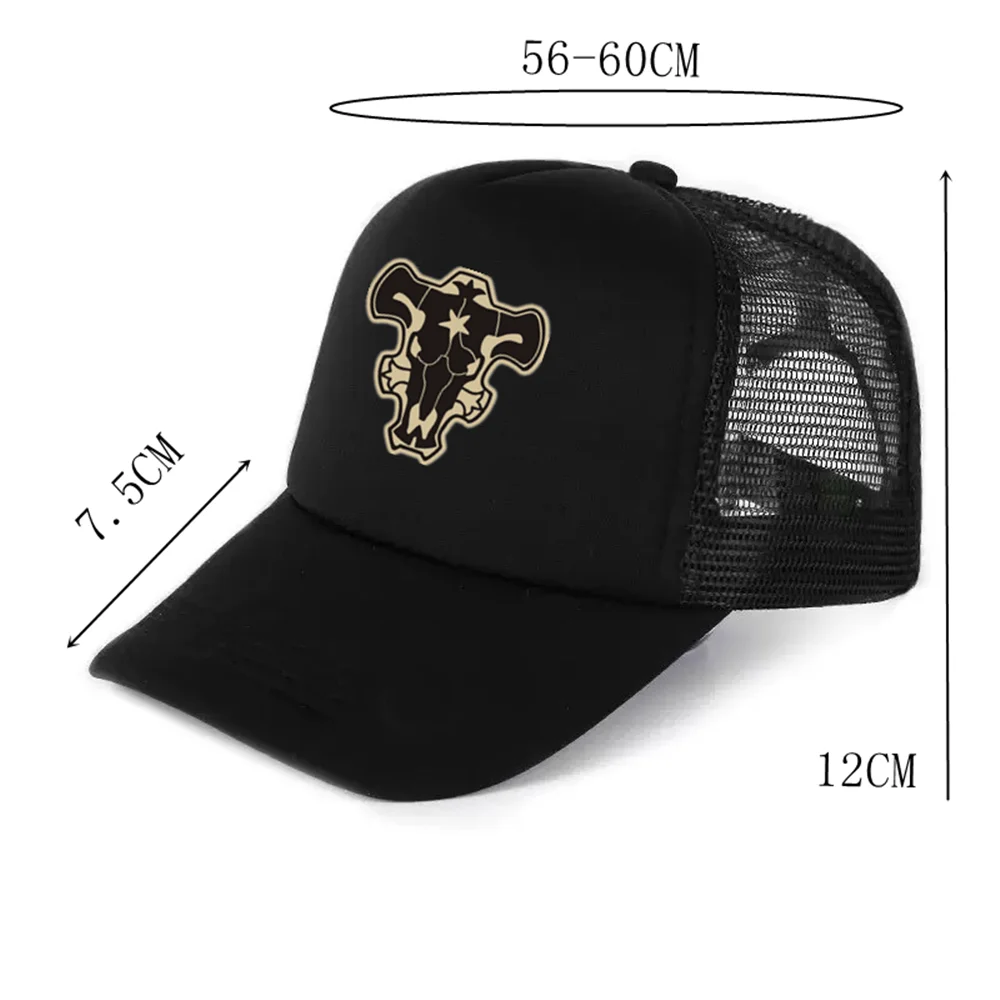 Anime Knight Baseball Cap Black Clover Emperor Logo Asta Magic Hat Cosplay Printed Mesh Hats Unisex Adjustable Emblem Gift