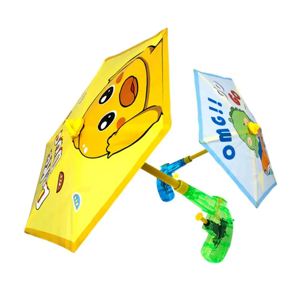 Outdoor Water Play Toy Water Toy with Umbrella Nozzle Piston Design Water Blaster Frog Duck Dinosaur Pattern Outdoor for Boys