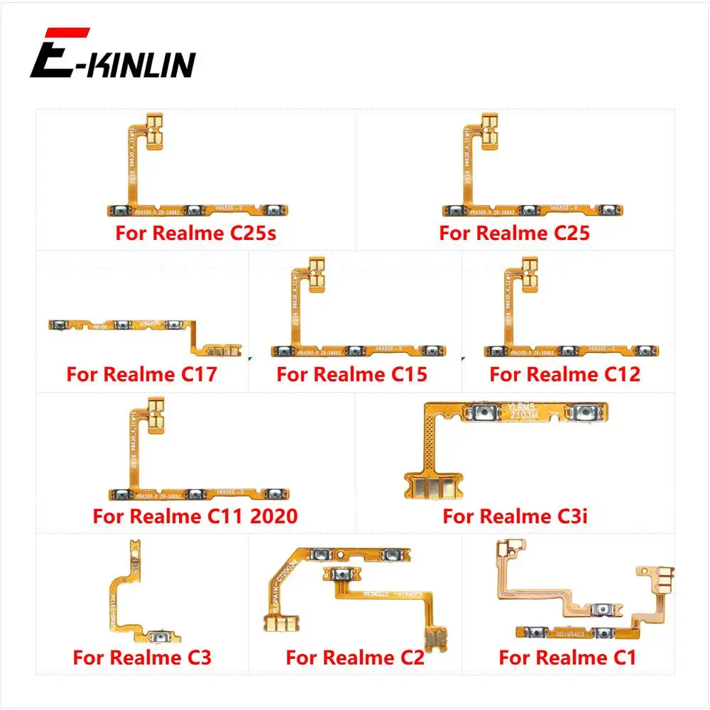 Volume Button ON OFF Key Mute Switch Power Silent Flex Cable For OPPO Realme C1 C2 C3 C3i C11 C12 C15 C17 C25 C25s