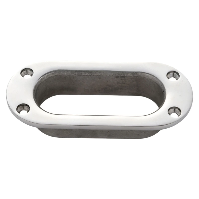 Marine Fairlead 316 Stainless Steel Flush Mount Rope Guide Fitting, Polished Hawse Hole with 4 Countersunk Holes