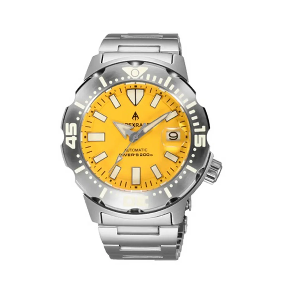 41mm Retro Diver Watch Fully Automatic Mechanical Watch Monster Replica Luminous Calendar 200m Waterproof Sapphire Watch for Men