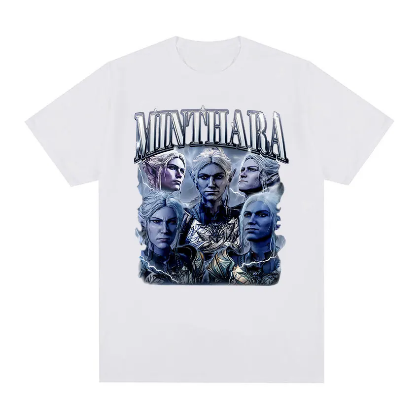 Game Minthara Astarion Baldurs Gate 3 Graphic T Shirt Men Fashion Retro Gothic T-Shirt 100% Cotton Oversized Tshirts Tops Unisex