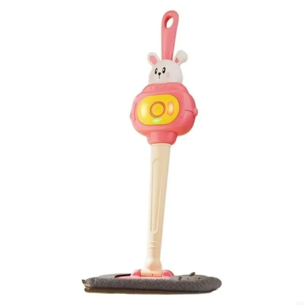 New Plastic Simulation Cleaning Mop Microfiber Pad Detachable Mop Light and Sound Cartoon Animal Play Mop Housework Game