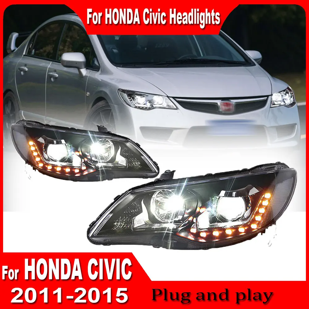 

Car Lights for Honda Civic FD2 LED Headlight 2011 2012 2013 2014 2015 FD2 Head Lamp Drl Projector Lens Automotive Accessories