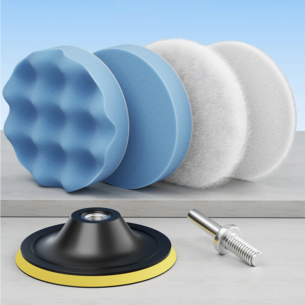 Car Detailing Polishing Disc Waxing Sponge Pad Kit With M10 Drill Adapter Sanding Sandpaper For Polisher Headlight Restoration