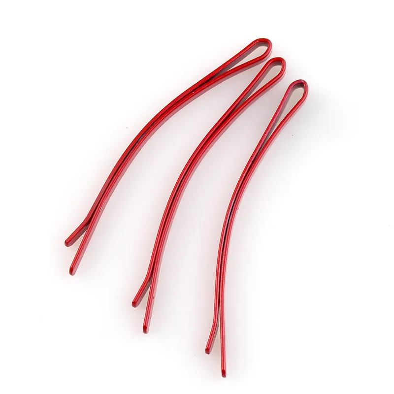 Red Hair Clip Bobby Pins Bangs Clips Flat Style Headwear For Girl Women Non Slip Hair Styling Party Daily Accessories