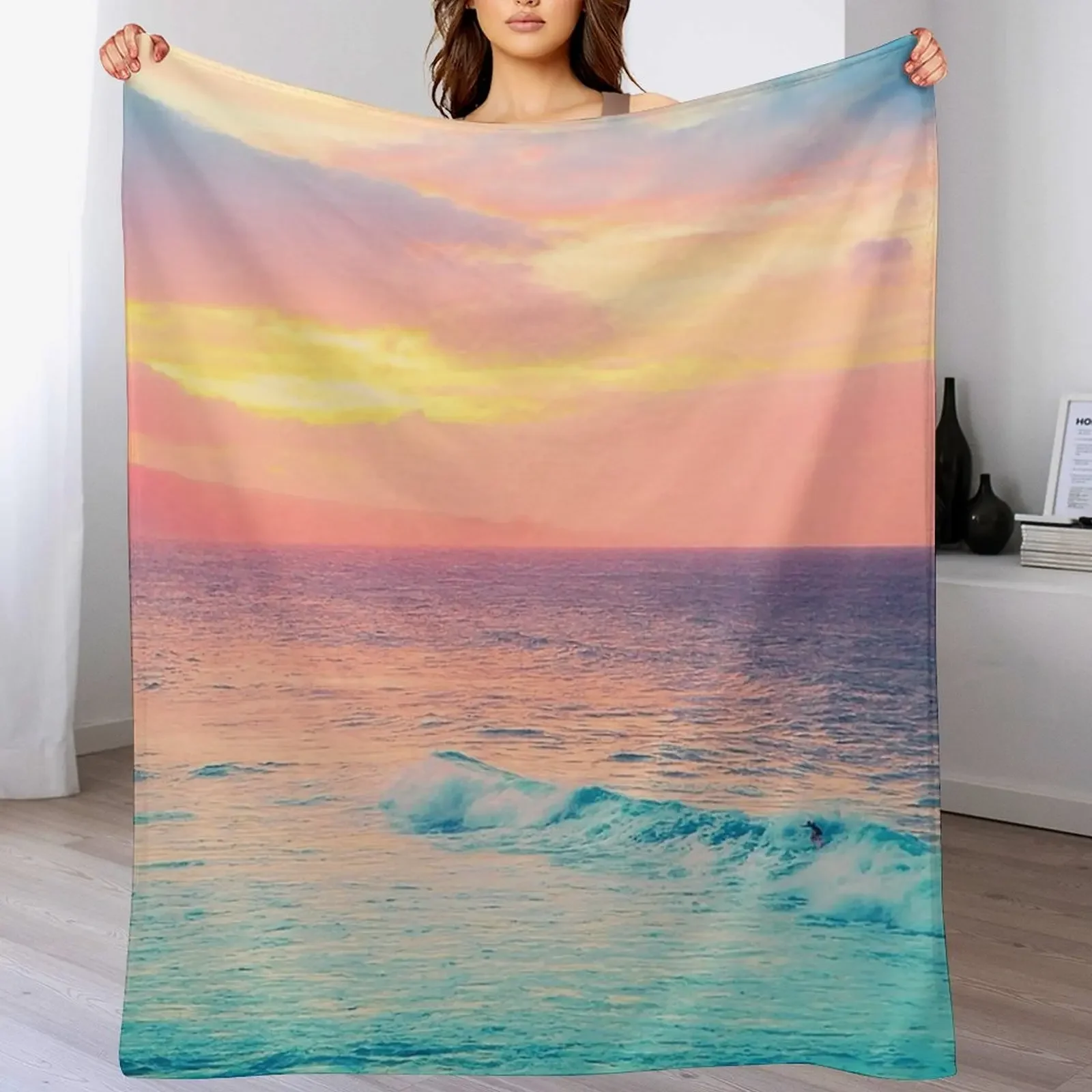 

New Hookipa Surf Sunset Throw Blanket Cozy Warm Blanket for Bed Room Decor