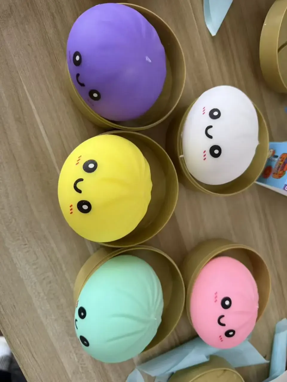 New 9 Styles Glitter Dumpling Glitter Dumpling Squishy with Box Dumplings Sensory Squeeze Toy for Stress Relief