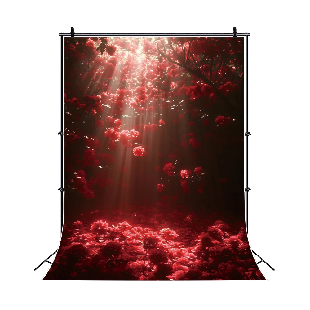 Red Rose Flower Wedding Bride Backdrop Photography Vintage Window Baby Shower Portrait Photo Photographic Anniversary Background