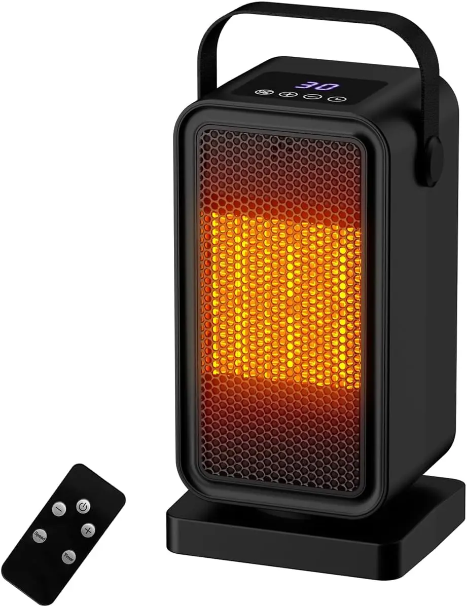 

Mini Portable Desk Heater, 1200W Ceramic, 2s Warmth, Dual Modes, Timer & Overheat Protection – for Bedroom, Office