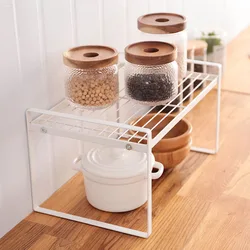 Desktop Storage Rack Multifunctional Cabinet Layered Shelf Save Space Iron Art Organizers Uitable For Kitchen Bedroom
