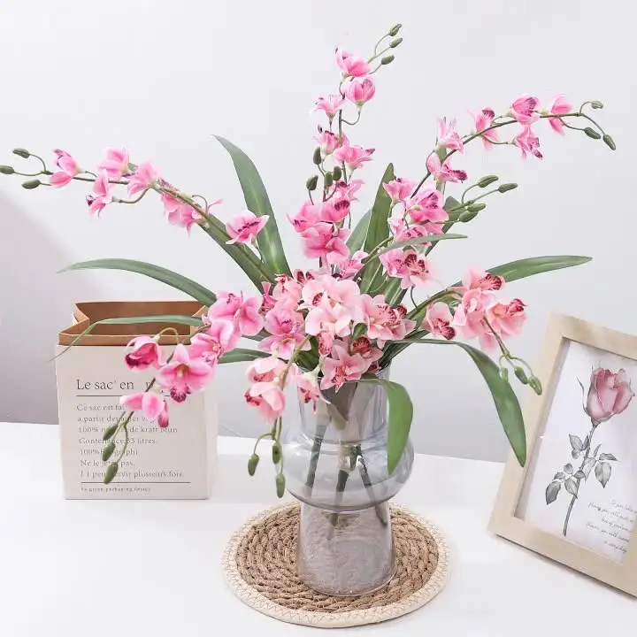 Premium Real Touch Flowers Artificial Orchids Bouquet For Wedding Party Backdrop Home Garden New Year 2026 Decoration Gift