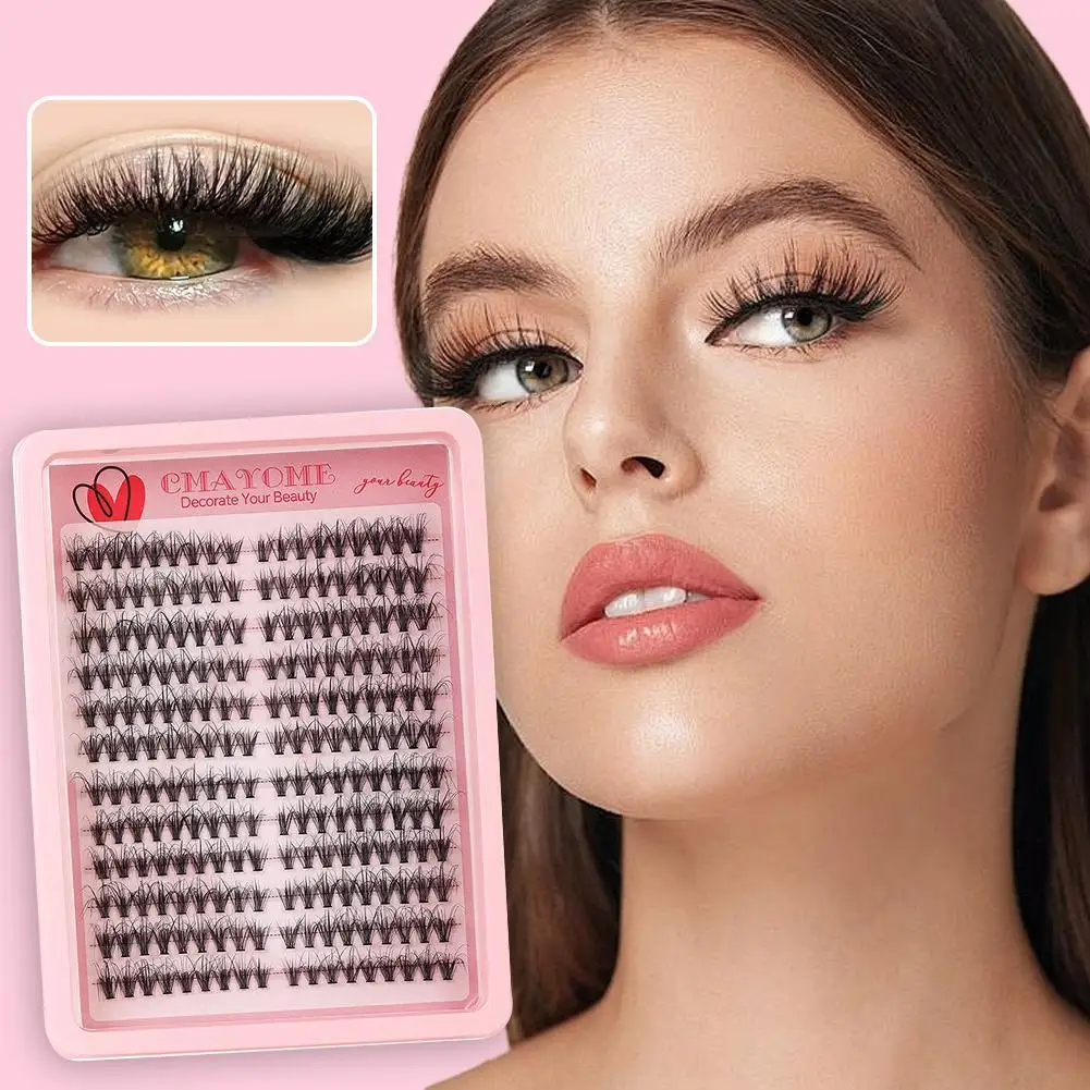 Large Capacity Fluffy Thick D-curved False Eyelashes Individual Lashes Extensions Clusters DIY Makeup Natural False Eyelashes