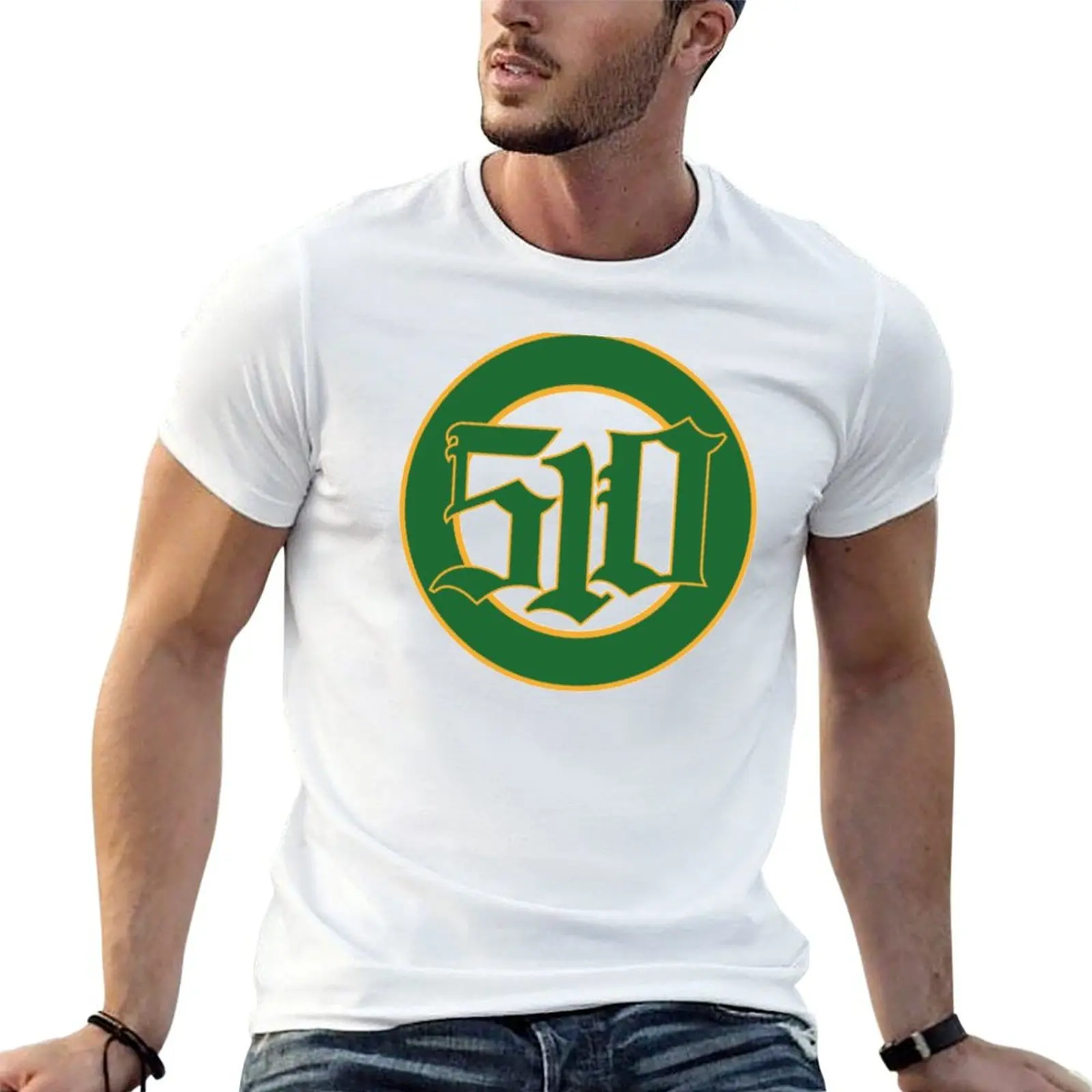 Baseball - Oakland - 510 Area Code T-Shirt Soft Casual Short Sleeve Cotton Tee