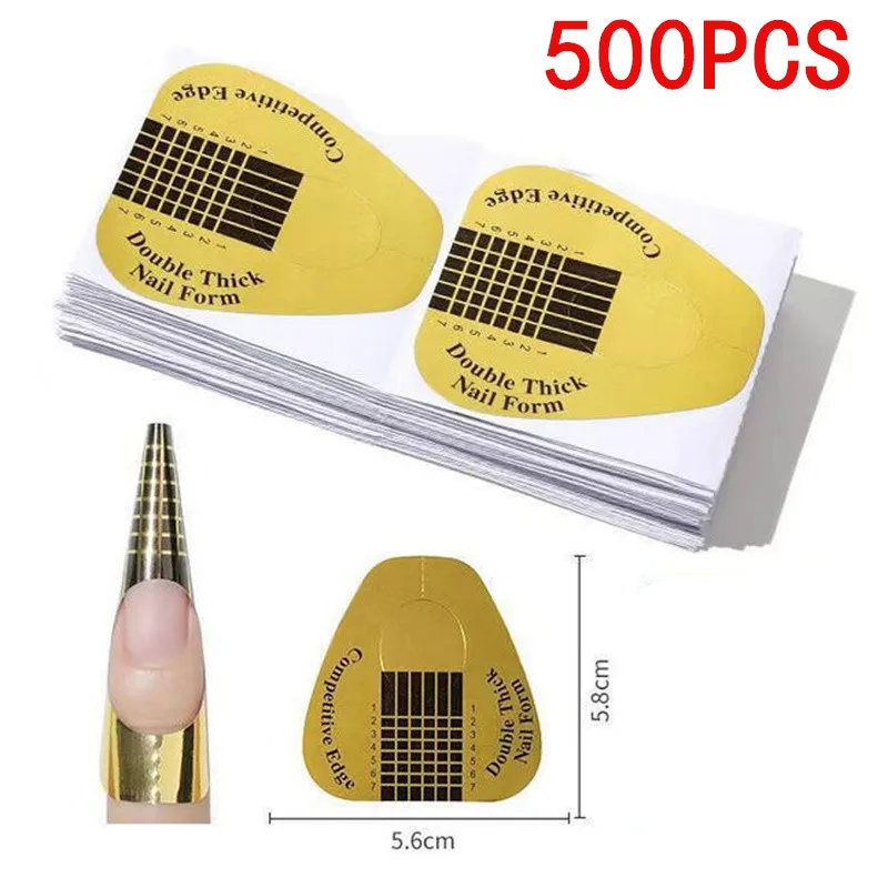 100/200/500PCS French Nail Form Tips Gel UV acrilico Estensione Curl Guide Adesivi Stampo artistico per manicure acrilica