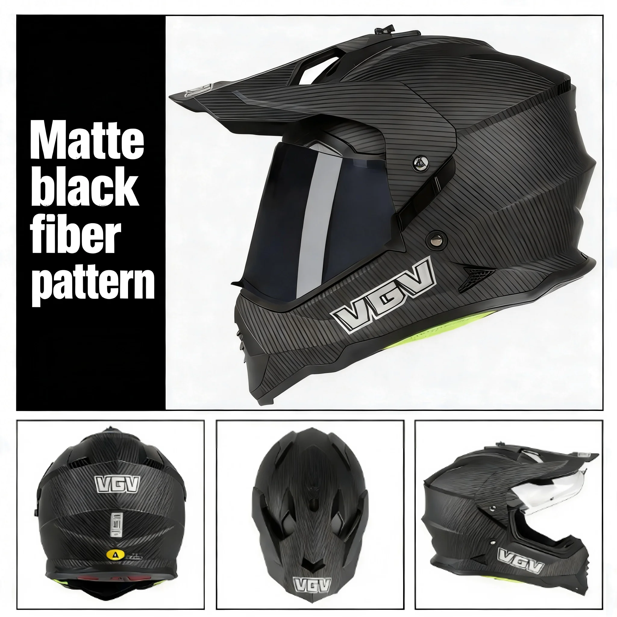 

Мотошлем VGV с сертификацией DOT, модель 2026 года, новый внедорожный шлем, незаменимый кроссовый шлем для любителей ралли, бездорожья и даунхилла.