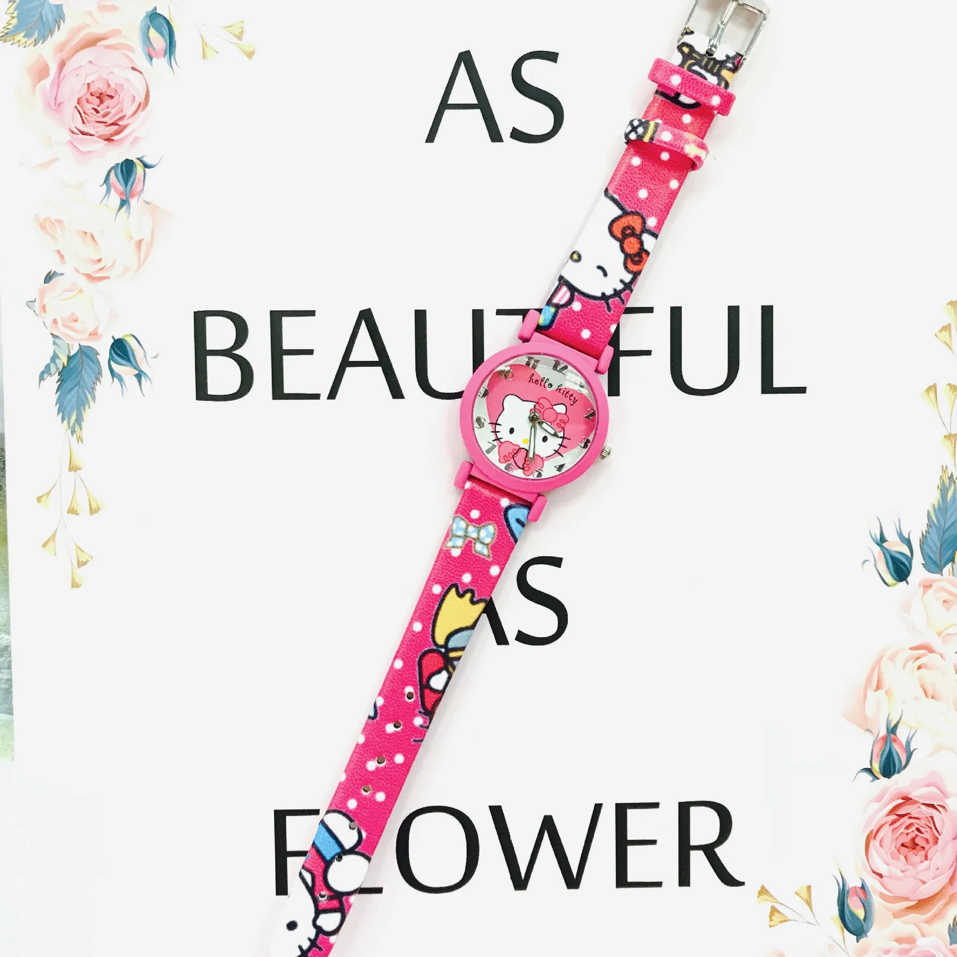 サンリオ漫画かわいいハローキティ腕時計女子学生甘い弓ギフトアニメアクセサリーガールフレンドギフトおもちゃ