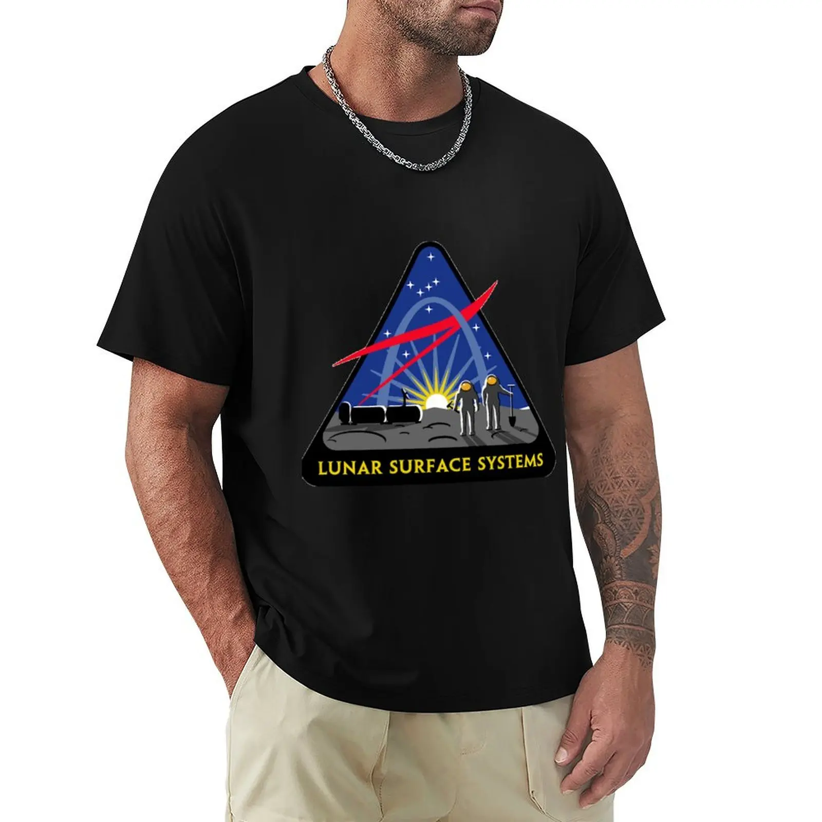 Lunar Surface Systems Program Logo T-Shirt Soft Cotton Print T-Shirt