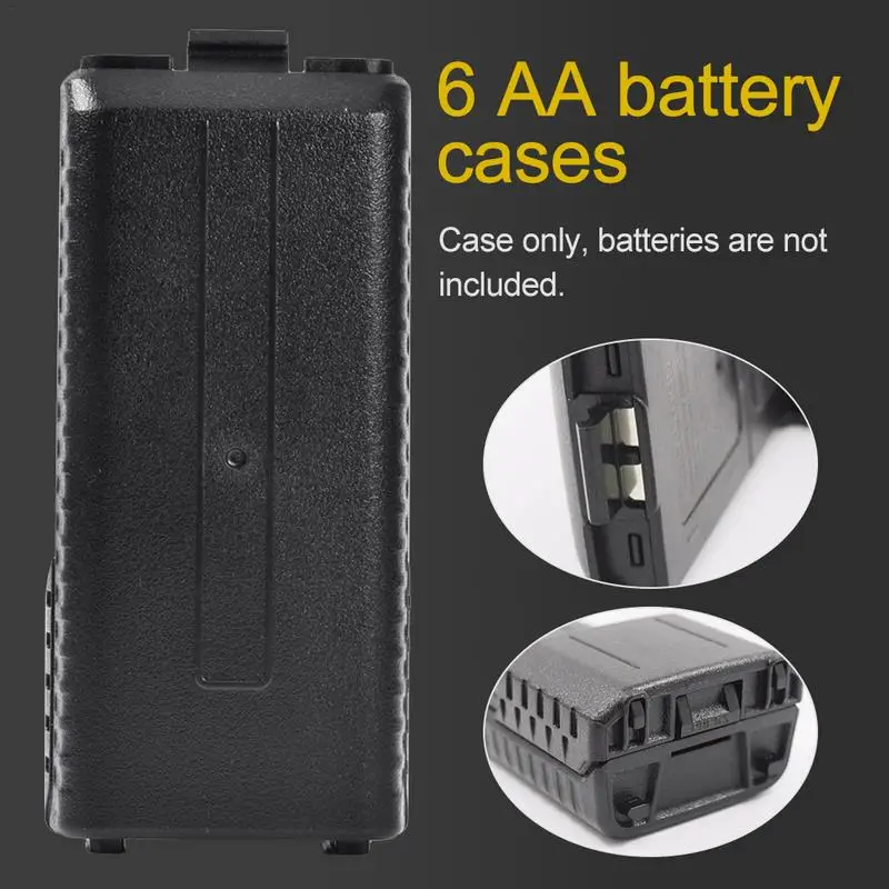 6 AA Battery Case Storage Box For Bao-feng UV5R 5RA 5RB 5RA Plus BL5L Two Way Radio Project Case Instrument Waterproof Junction