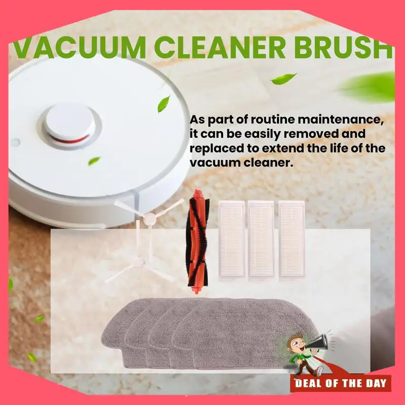 Entrega em 24 horas para xiaomi mi robot aspirador pro p robô de limpeza, modelo: stytj02ym, escova lateral principal + filtro hepa + panos de esfregão