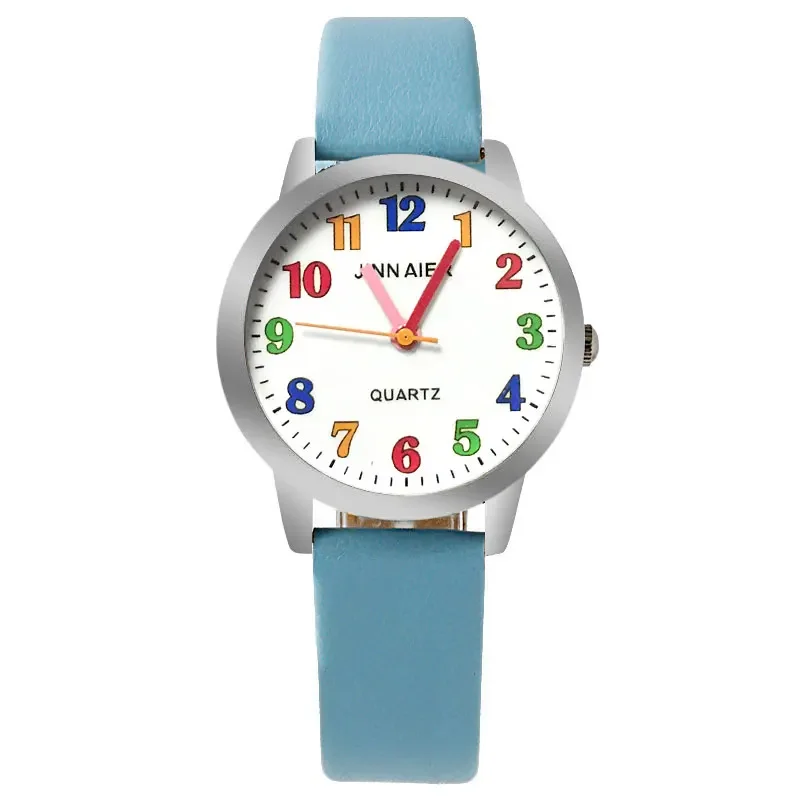 Reloj de pulsera de cuarzo para niños, relojes de marca de moda para niños, niños, niñas, estudiantes, placa de reloj Multicolor