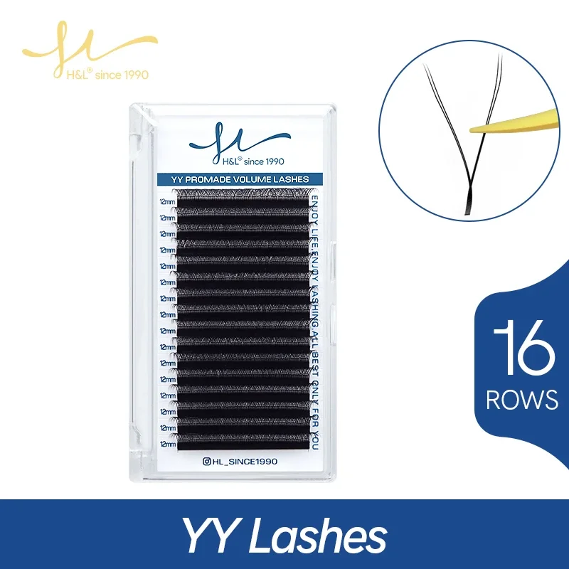 16 ros YY Shape Lashes Extension Faux Mink Black Soft Invividual Eyelashes Y Shape Volume Lashes  8-15 MM Lashes Customizable