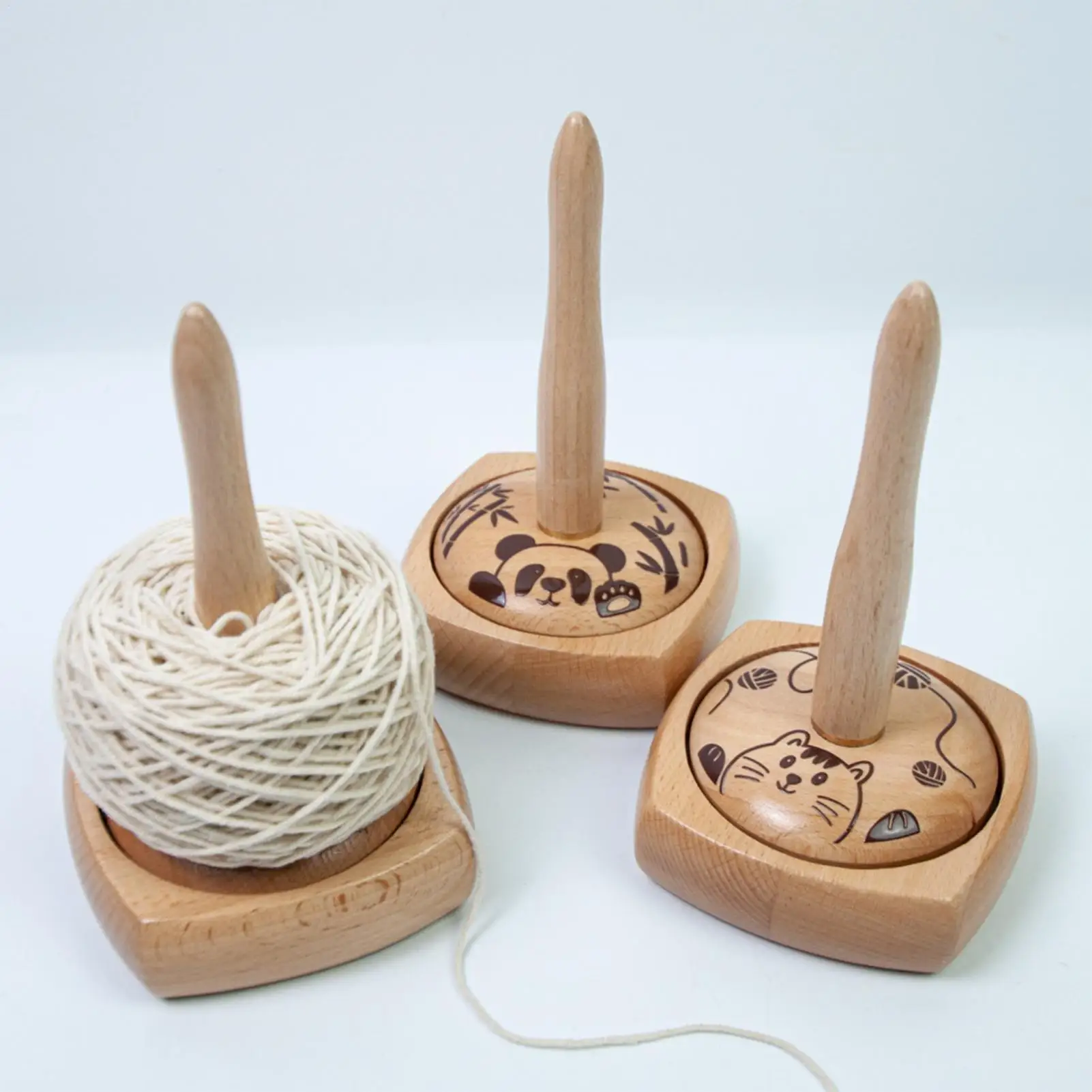 

Вращающаяся деревянная подставка для пряжи, съемный распределитель пряжи с подшипниками, противоскользящая подставка, диспенсер для вязания крючком