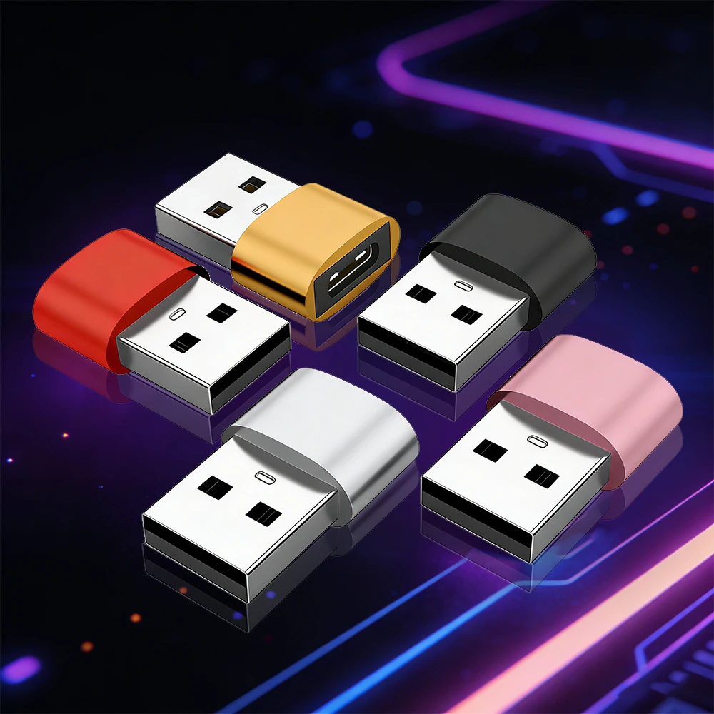 

Адаптер OTG с USB на Type C, 5 В, 4 шт, цвета в ассортименте