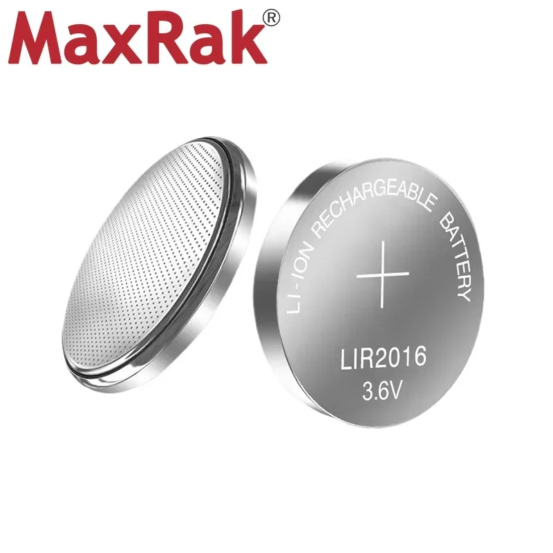 2PCS 3.6V LIR2016 Rechargeable Lithium Button Battery LIR 2016 Cells for Toy Car Key Scale Shaver Calculator Replaces CR2016