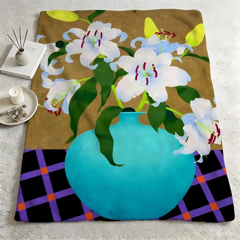 artist S-Shotaro Murakami-i Throw Warm Soft Flannel Blanket, Multi-use for Sofa Bed Camping Travel Nap