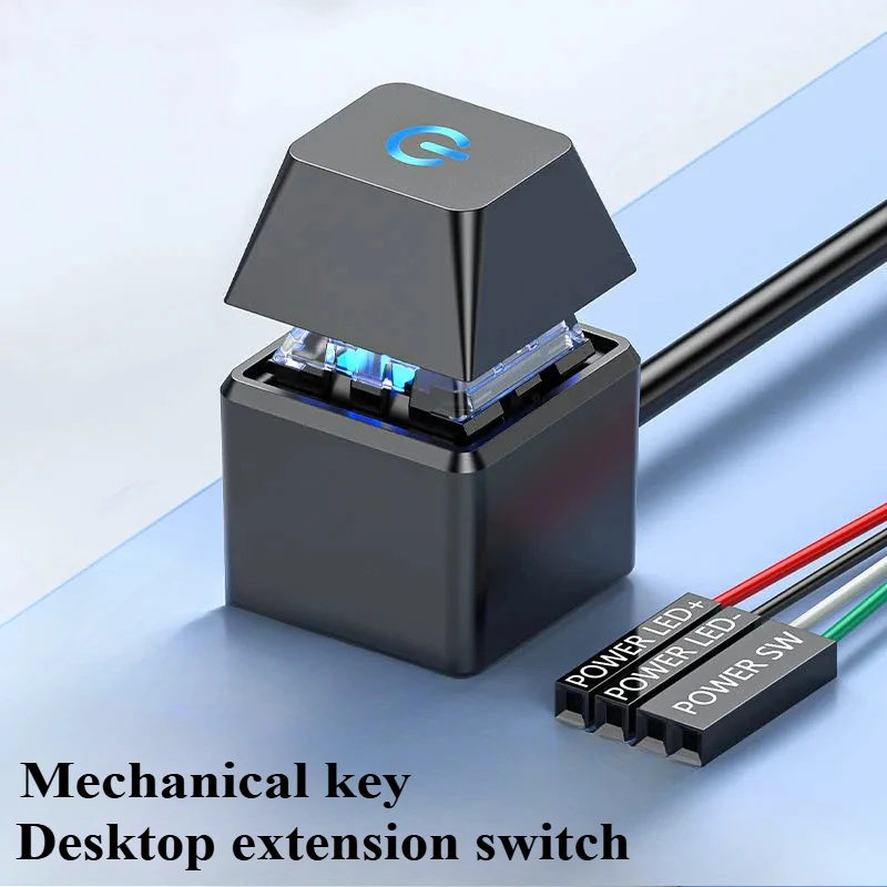 2m Computer Desktop Switch LED Light Motherboard External Start Power On/Off Button Extension Cable for Home Office