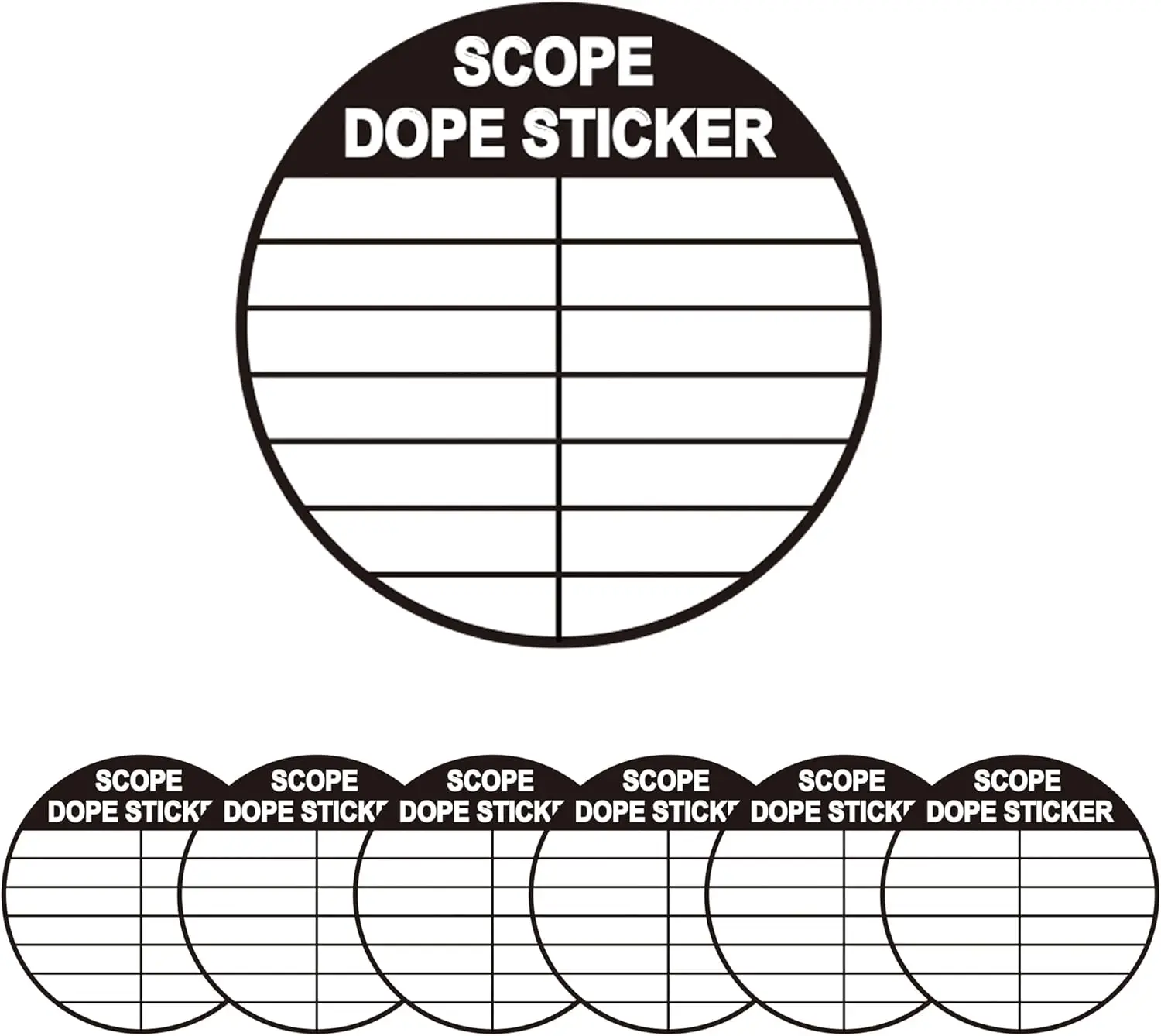 100 PCS adesivos de escopo graváveis tampas de escopo de 1,5 polegadas