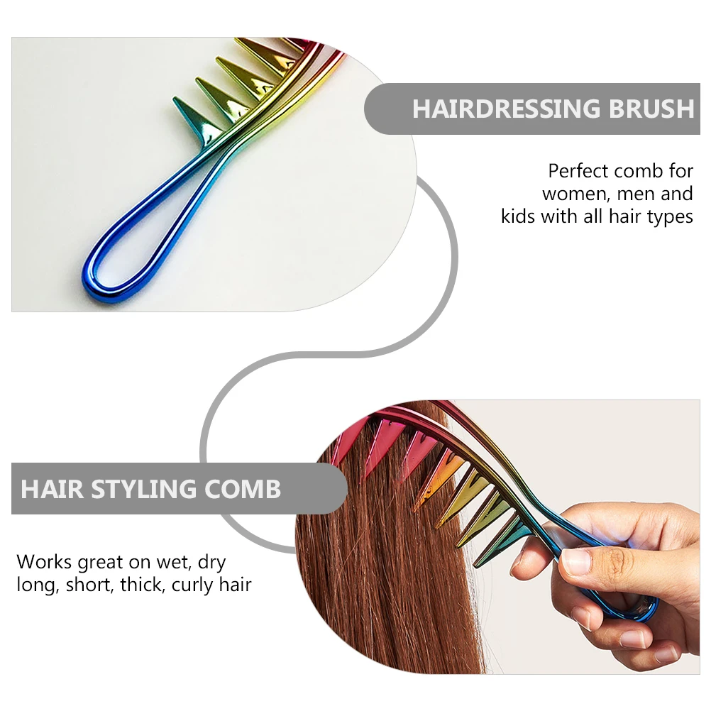 

3Pcs Wide Teeth Hairdressing Comb Styling Brush Portable Durable for All Hair Types Salon Barber Tools Hair Brush
