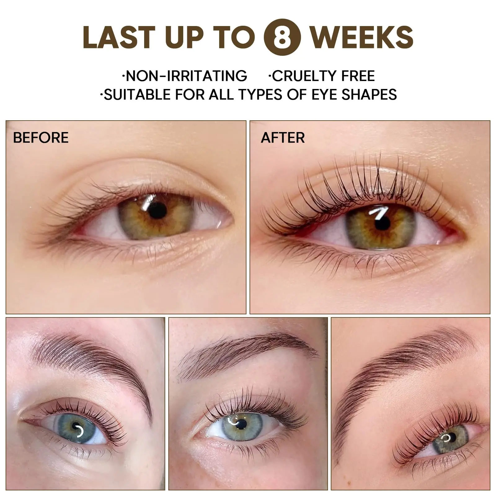 Libeauty 10 paia/lotto Bustina Lash Lifting Lozione Ciglia Lift 5-8 Minuti Calia Permanente E Fissaggio Pacchetto Individuale Make Up Tool