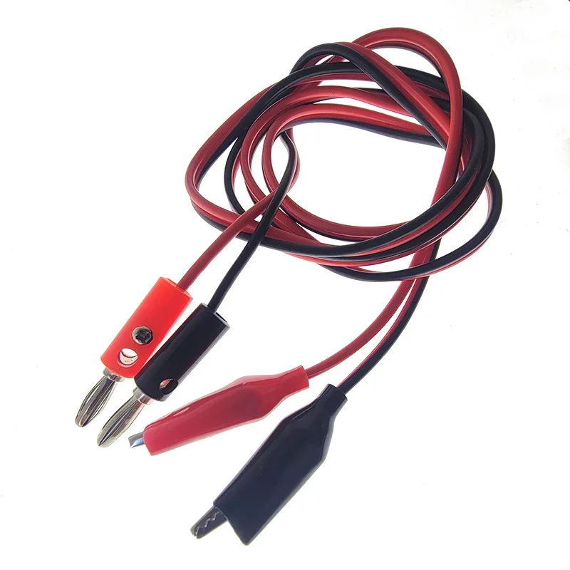 4MM Banana Plug Test Cable Lead Jumper Wire Crocodile Clip Probe Power Supply Adapter Crocodile Clip Wire Length 1 Meter