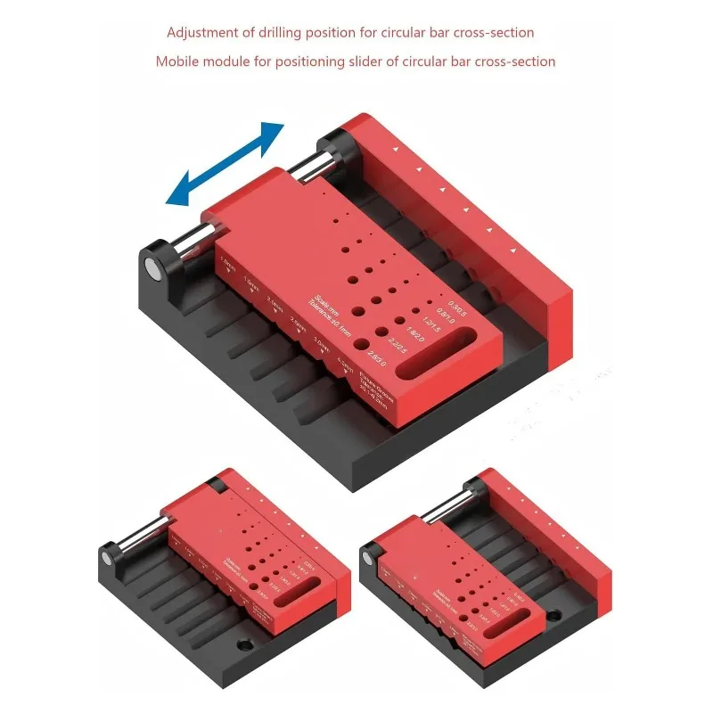 

Горизонтальное направляющее приспособление для штамповки и локатор для центрального сверления круглого стержня для техники модельного здания