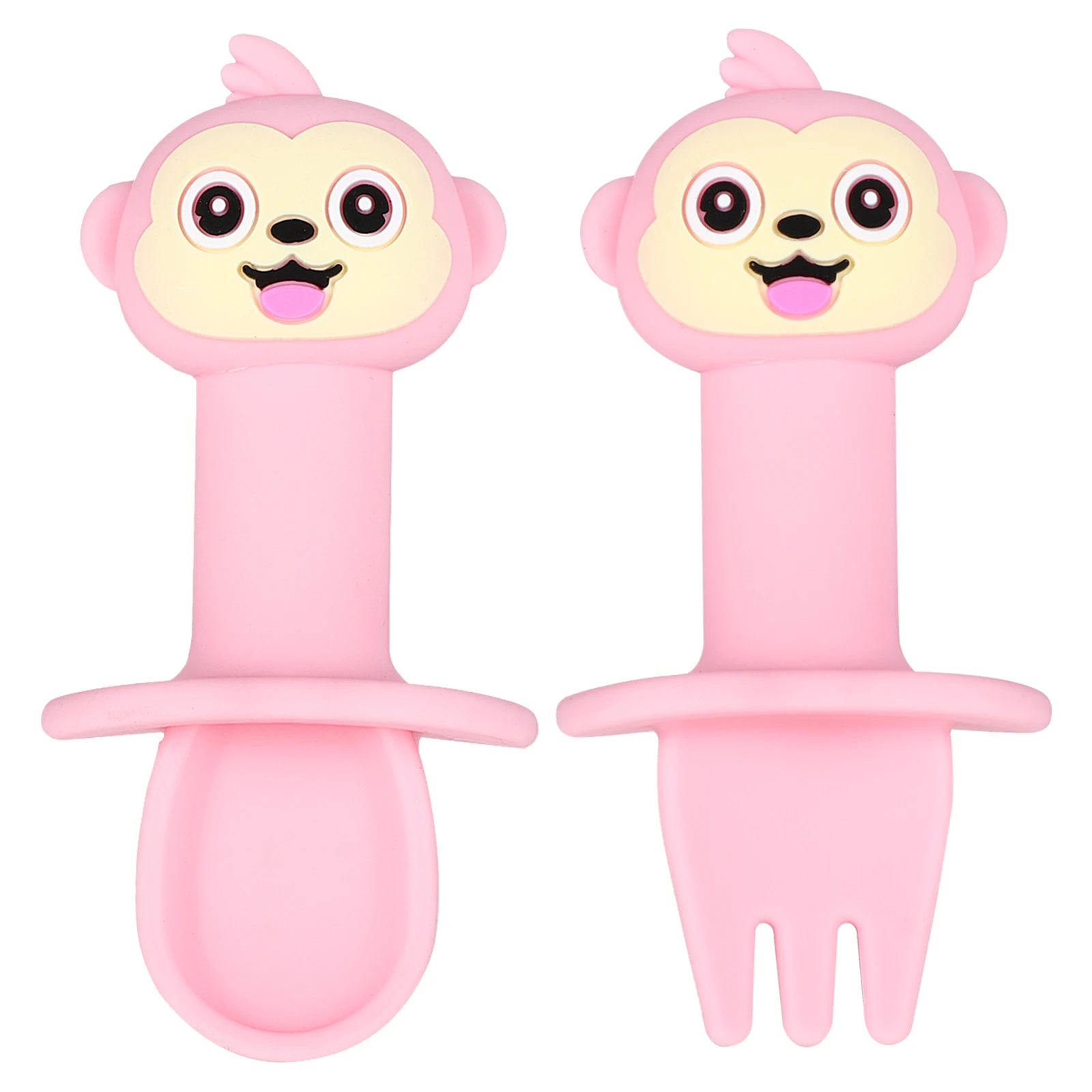 

2 шт., набор детской силиконовой посуды, мультяшная вилка для младенцев, ложка, пищевая посуда для малышей, фруктовая грязь, износостойкая, нет