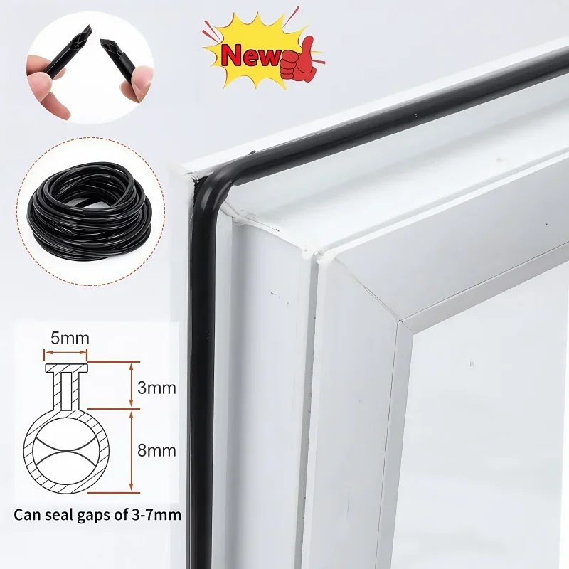 2-10M O Type Plastic Steel Door Window sealing strip Silicon Rubber Elastic Band Draft Stopper for door gap seal Window hardware