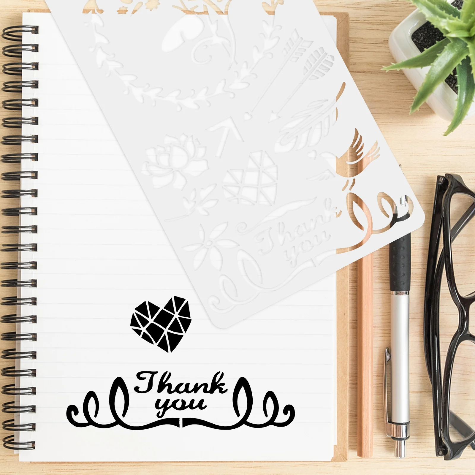 

Painting Templates For Journal Stencils Dot Grid Diy Drawing Scrapbooking Notepad Planner Art Supplies Set