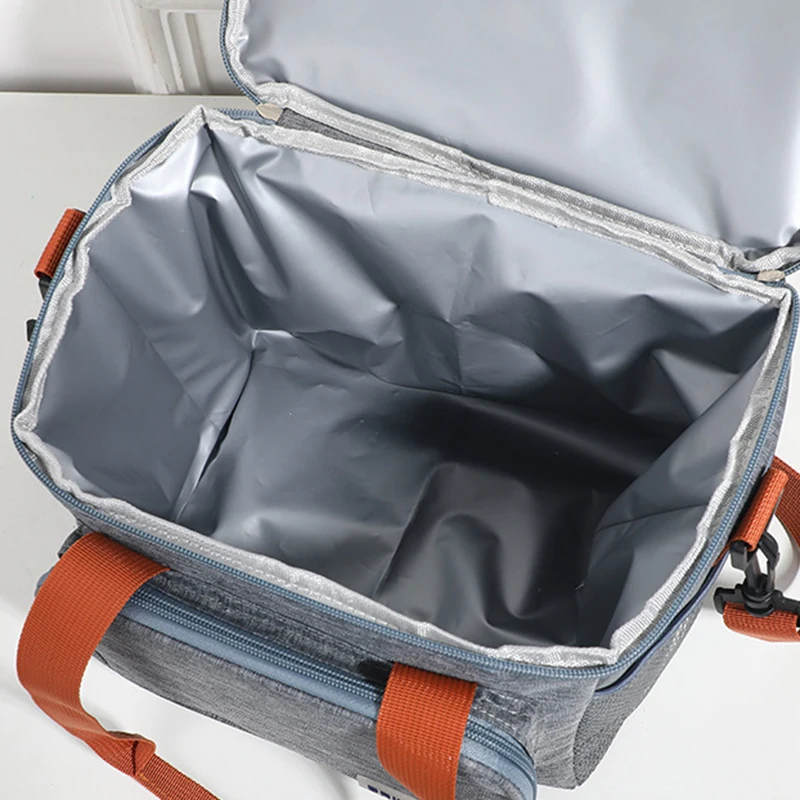 Large Capacity Picnic Bag Thermal insulation Double-Layer Storage Shoulder Bag With Handle Waterproof Oxford Lunch Bag Ice Pack