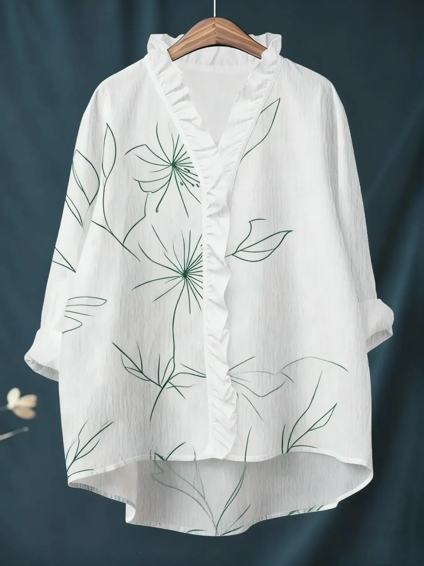 เสื้อเชิ้ตลูกไม้แขนยาวผู้หญิง ปี 2026 สไตล์วินเทจ ลายสวยงามหลากหลายแบบ เสื้อผ้าสีพื้น