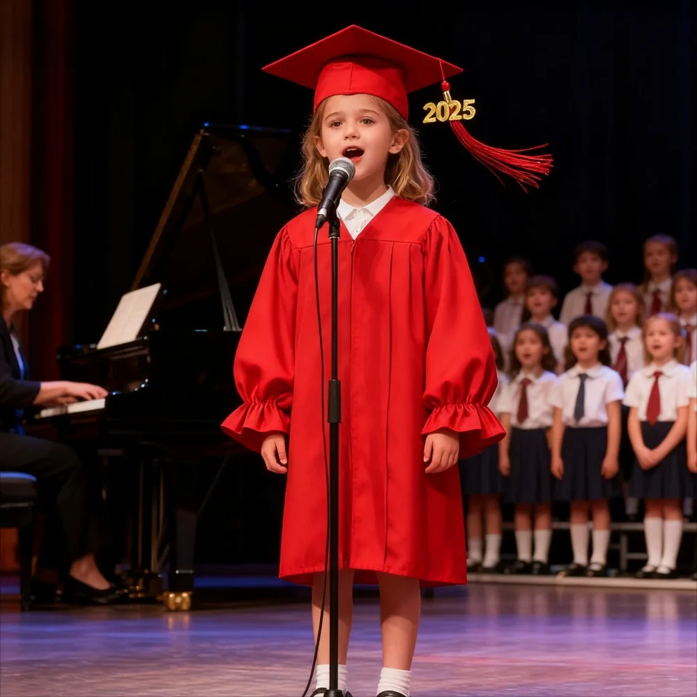 Kids Graduation Gown for Kindergarten Primary School Boys Girls Photo Shooting Graduation Ceremony Dress Outfit