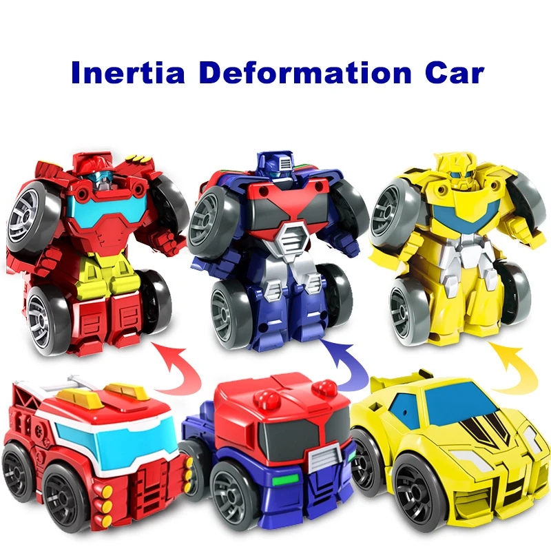 Children Mini One-click Deformation Car Robot Model Toy Boy Inertia Car Toy Deformation Car Best Birthday Gifts For Boys