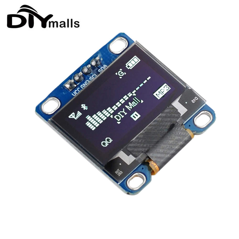 

DIYmalls, 0,96 дюйма, x 64, I2C, IIC, последовательный OLED ЖК-дисплей, дисплей, модуль для Arduino 51 MSP420, STIM32, SCR, белый