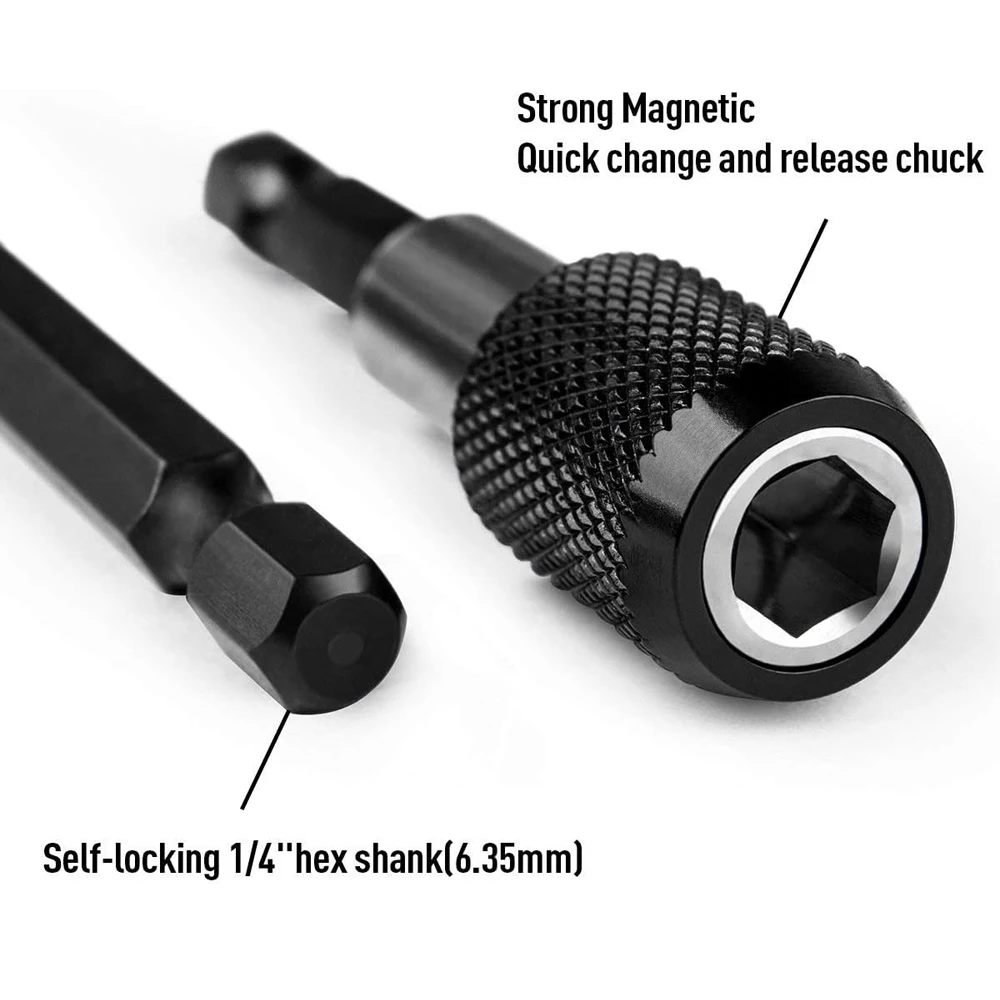 Imagem -03 - Quick Hex Shank Release Chave de Fenda Elétrica Magnética Suporte Bit Extensão 60 mm 100 mm 150 mm Pcs