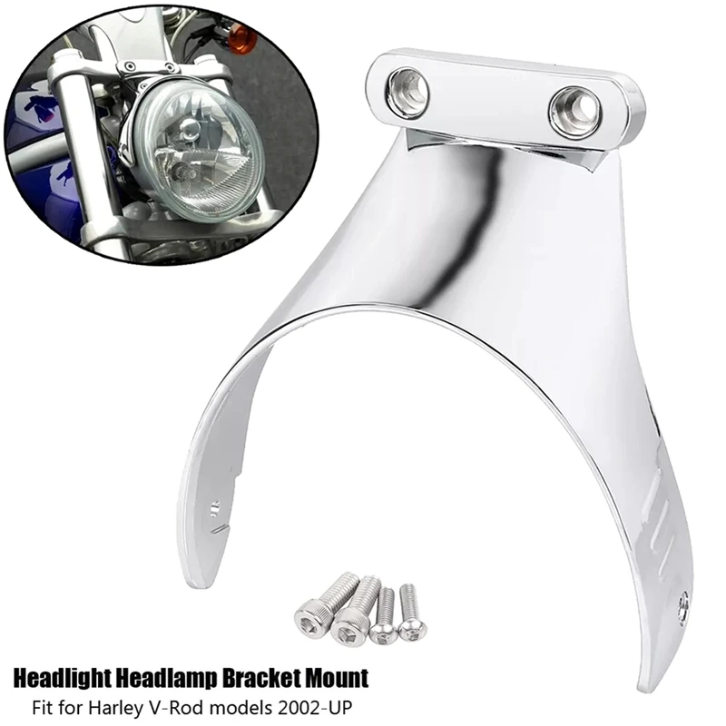 Chrome Headlight Bracket Mount Fit For  V-Rod 2002-2017 Muscle VRSCF VRSCA