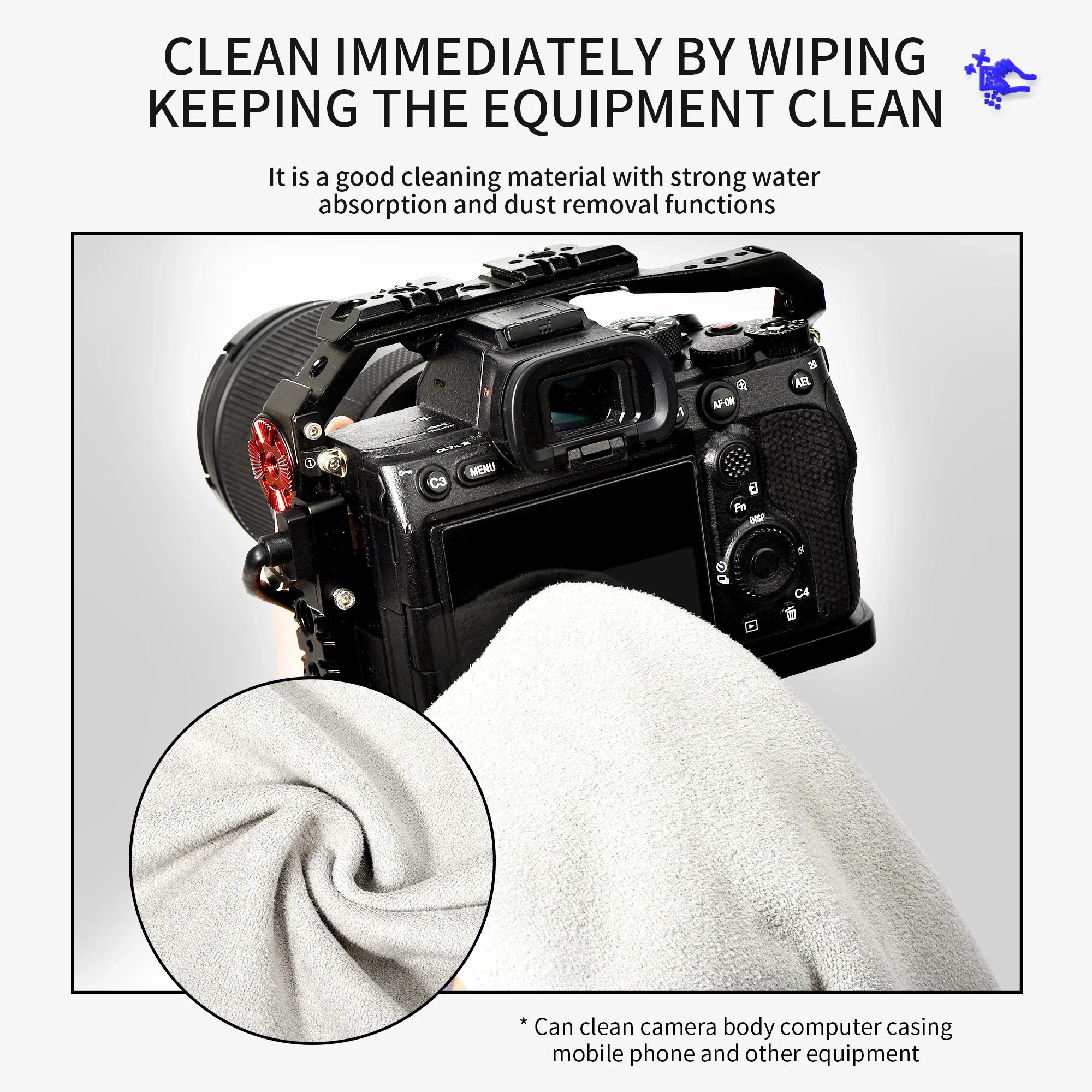 Camera Protective Wrap, Anti-scratch Lens Wrap Cloth, Magic Self-Adhesive Cloth Protective Camera Wrapper Accessories