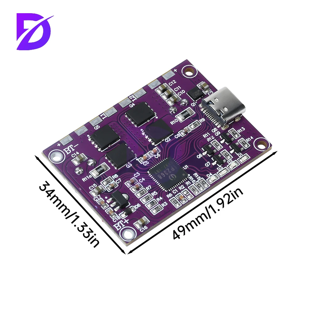 IP2368 ثنائي الاتجاه 100 واط وحدة شحن سريع باك دفعة نوع-c واجهة بطارية ليثيوم عالية الطاقة شحن لوح حماية