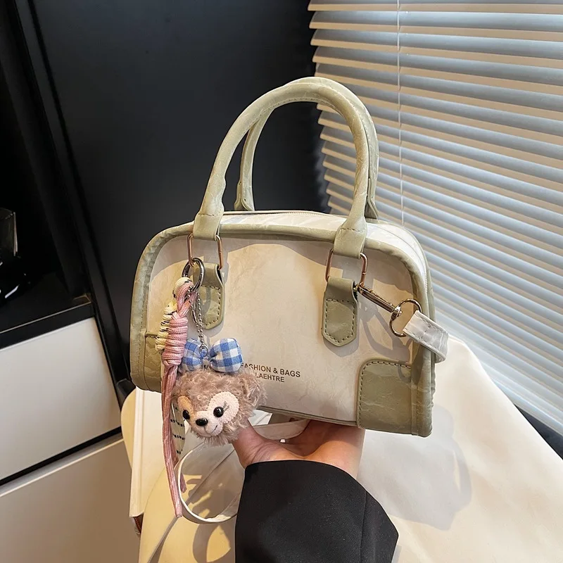 

2025 Premium Pillow Handbag Vintage Soft Leather Shoulder Bag for Women Stylish Bowling Crossbody Purse Elegant